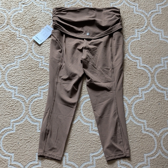 Athleta Salutation Stash 7/8 Fold Over Tight Clay NWT - Picture 4 of 9
